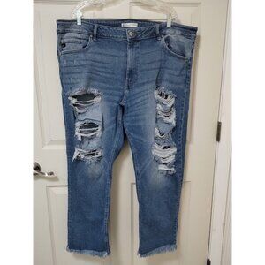 Kancan 24 Womans Maurices Jeans Distressed 5 Pocket‎ Cropped Stretch High Rise